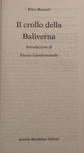 Copertina di Il crollo della Baliverna