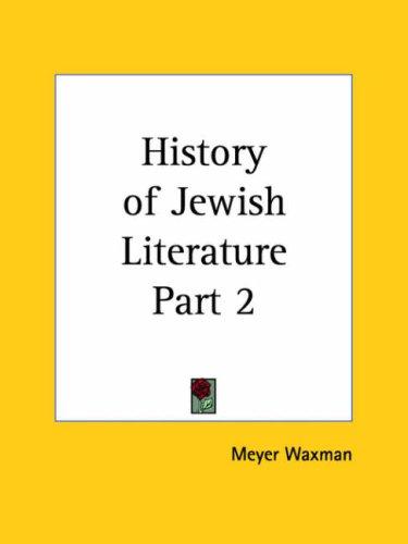 Copertina di History of Jewish Literature, Part 2