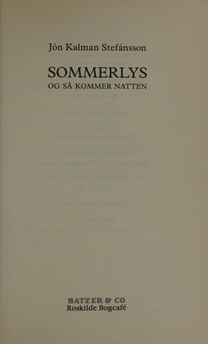 Copertina di Summer Light, and Then Comes the Night