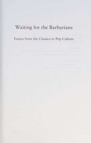 Copertina di Waiting for the Barbarians