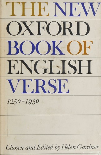 Copertina di The new Oxford book of English verse, 1250-1950, chosen and edited by Helen Gardner