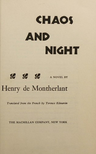 Copertina di Chaos et la nuit