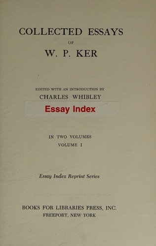 Copertina di Collected essays of W.P. Ker