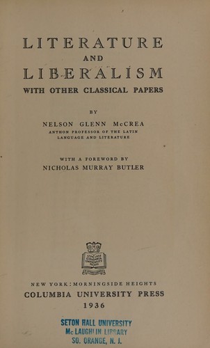 Copertina di Literature and liberalism