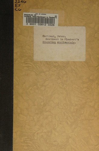 Copertina di Sentiment in Flaubert's Éducation sentimentale