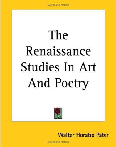 Copertina di The Renaissance, Studies in Art and Poetry