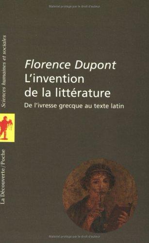 Copertina di L' invention de la littérature