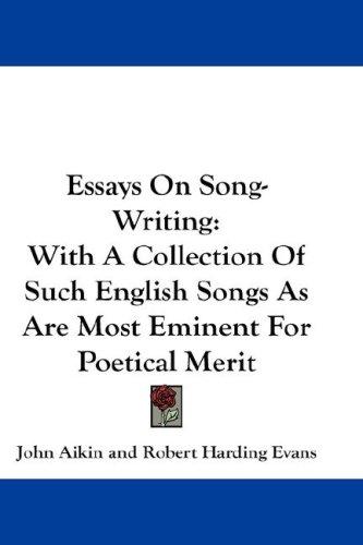 Copertina di Essays on song-writing