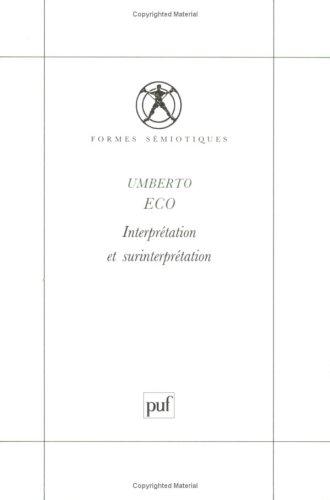 Copertina di Interprétation et surinterpretation
