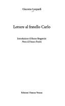 Copertina di Lettere al fratello Carlo