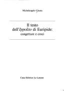 Copertina di Il testo dell'Ippolito di Euripide