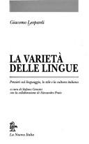 Copertina di La varietà delle lingue
