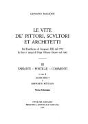 Copertina di Le vite de' pittori, scultori et architetti