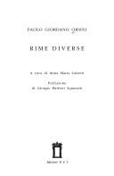 Copertina di Rime diverse
