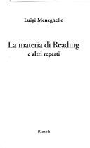 Copertina di La materia di Reading e altri reperti