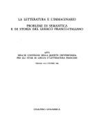 Copertina di La letteratura e l'immaginario