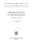 Copertina di Produttività e tecnologie nei secoli XII-XVII
