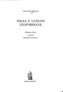 Copertina di Saggi e lezioni leopardiane