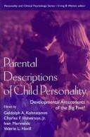 Copertina di Parental descriptions of child personality