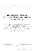 Copertina di Les Internationales et le problème de la guerre au XXe siècle