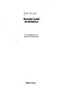 Copertina di Donald Judd