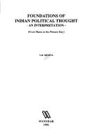 Copertina di Foundations of Indian political thought
