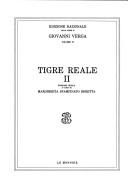 Copertina di Tigre reale (Edizione nazionale delle opere di Giovanni Verga)