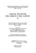 Copertina di Lingue tecniche del greco e del latino III