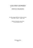 Copertina di Giacomo Leopardi