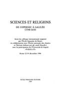 Copertina di Sciences et religions de Copernic © Galil©♭e, 1540-1610