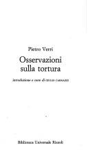 Copertina di Osservazioni sulla tortura