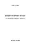 Copertina di Lo sguardo di Orfeo