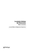 Copertina di La poesia italiana del Novecento