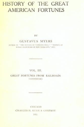 Copertina di The History of the Great American Fortunes