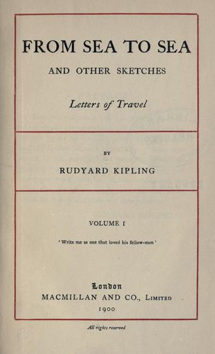 Copertina di From sea to sea; letters of travel