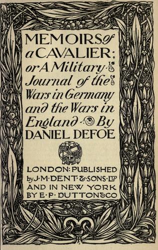 Copertina di Memoirs of a cavalier, or, A military journal of the wars in Germany and the wars in England