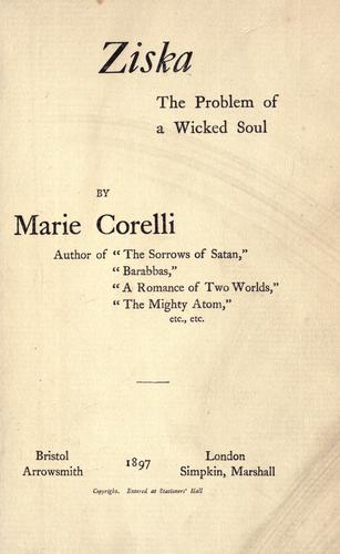 Copertina di Ziska; the problem of a wicked soul