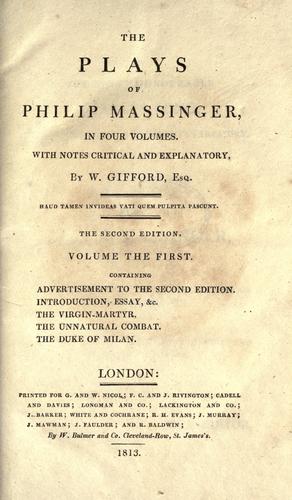 Copertina di The plays of Philip Massinger