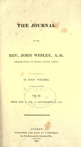 Copertina di The journal of the Rev. John Wesley