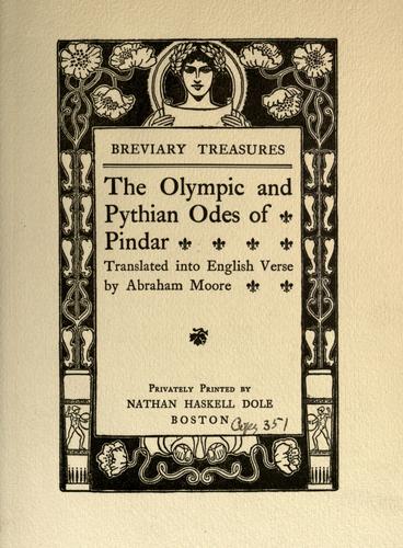 Copertina di The Olympian and Pythian odes