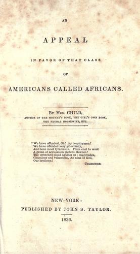 Copertina di An appeal in favor of that class of Americans called Africans