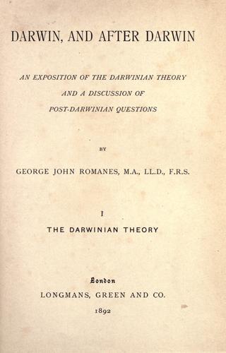 Copertina di Darwin and after Darwin