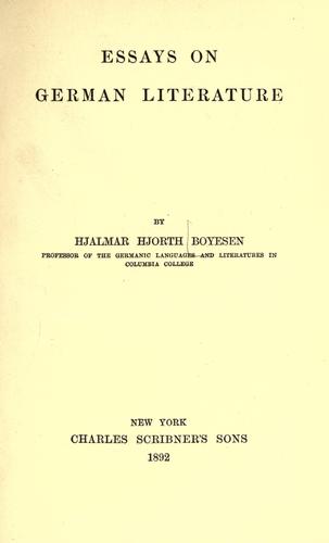 Copertina di Essays on German literature