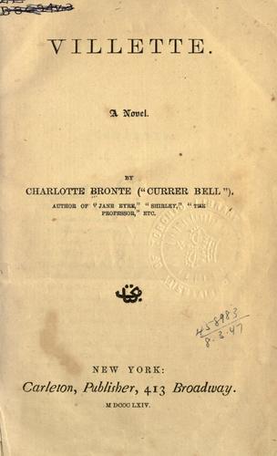 Copertina di Villette, a novel