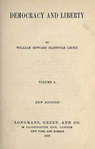 Copertina di Democracy and liberty