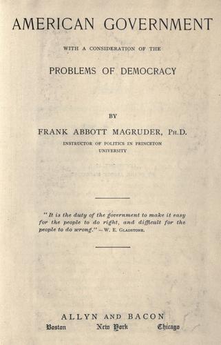 Copertina di American government