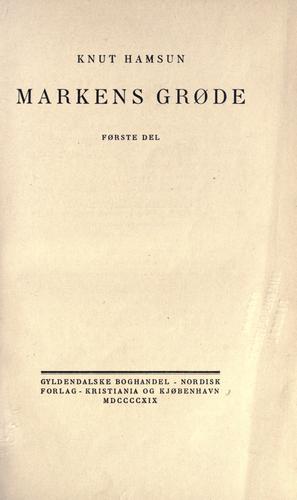 Copertina di Markens grøde