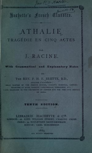 Copertina di Athalie