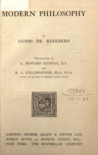 Copertina di Modern philosophy