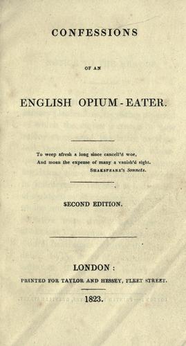 Copertina di Confessions of an English opium eater